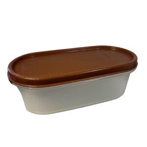 Tupperware 1611 Modular Mates Clear OVAL 1 Storage Container Base 2 Cup Brown